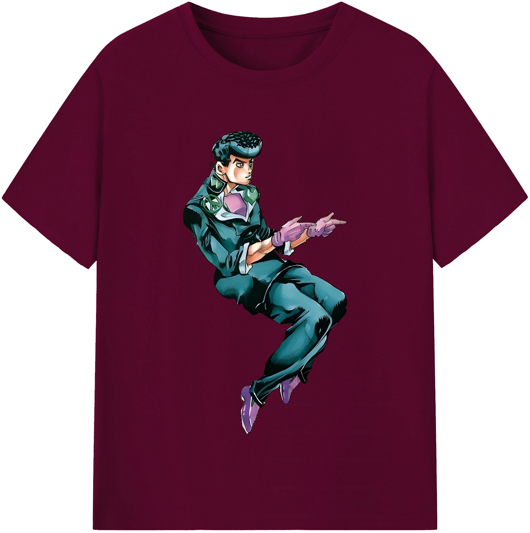 （画像用） ジョジョの奇妙な冒険 ひがしかた じょうすけ JoJo's Bizarre Adventure Higashikata Josuke レディースカジュアルプリントTシャツ（綿100％）